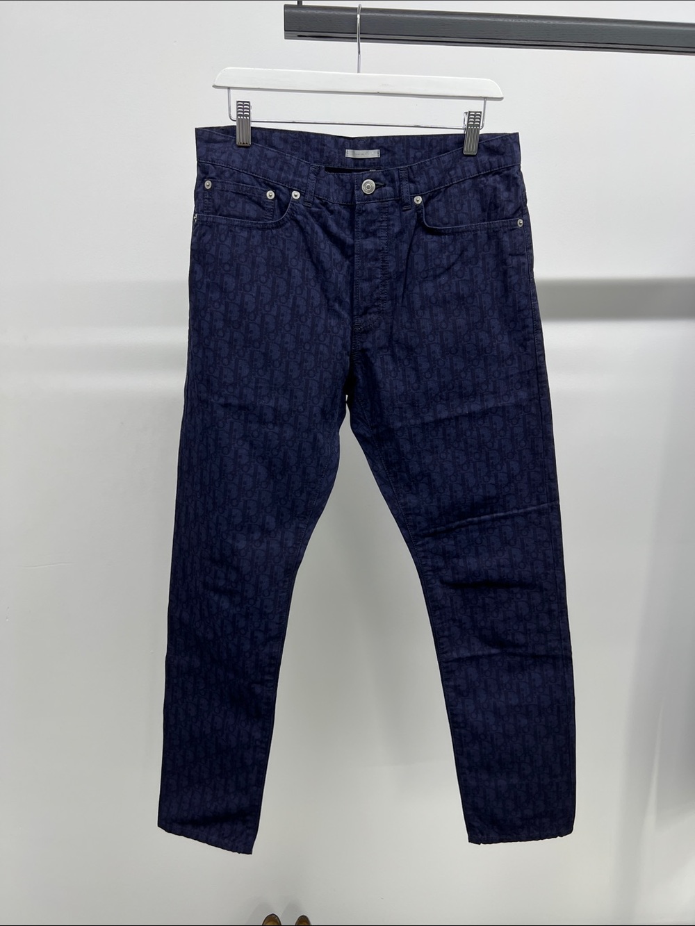 Dior Men’s Dark Blue Monogram Slim Jeans